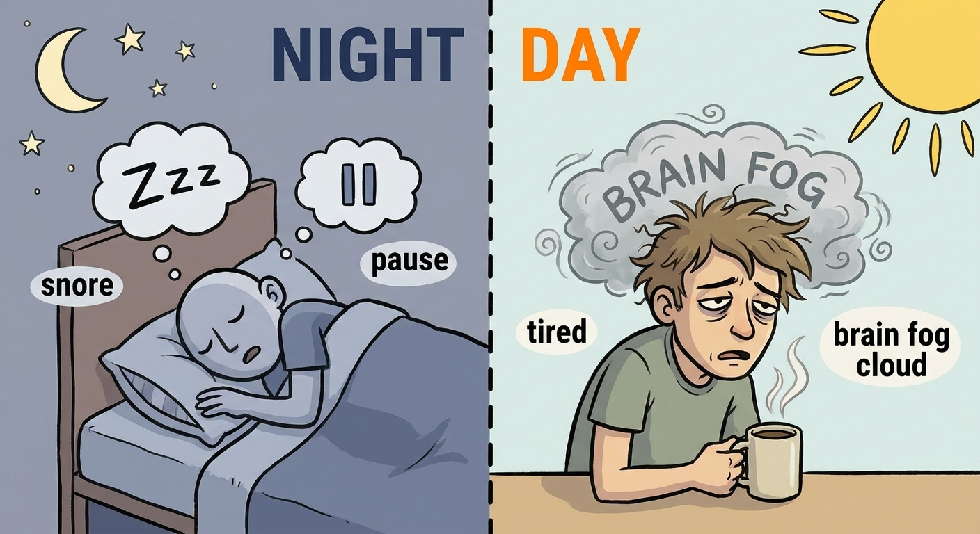 Symptoms day vs night illustration
