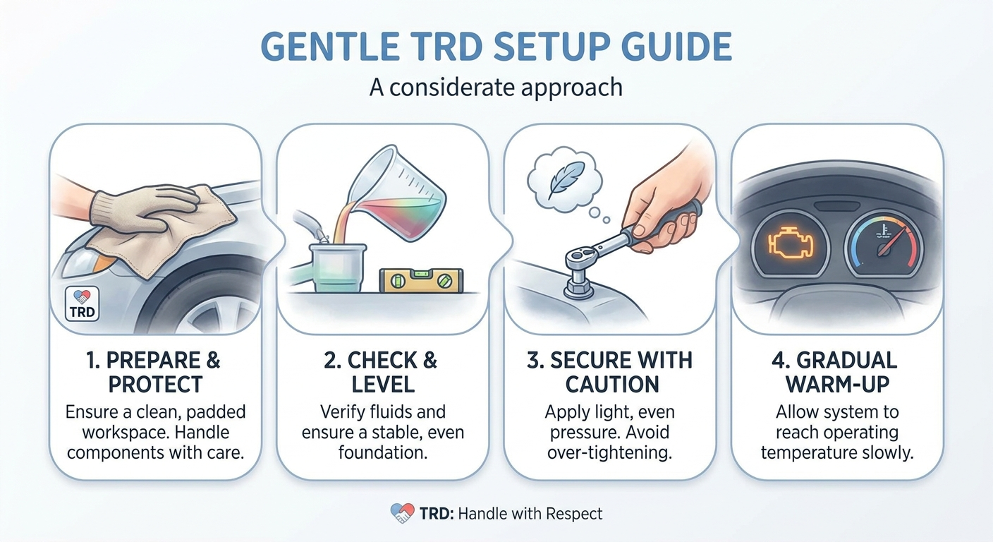 Gentle setup steps for a TRD