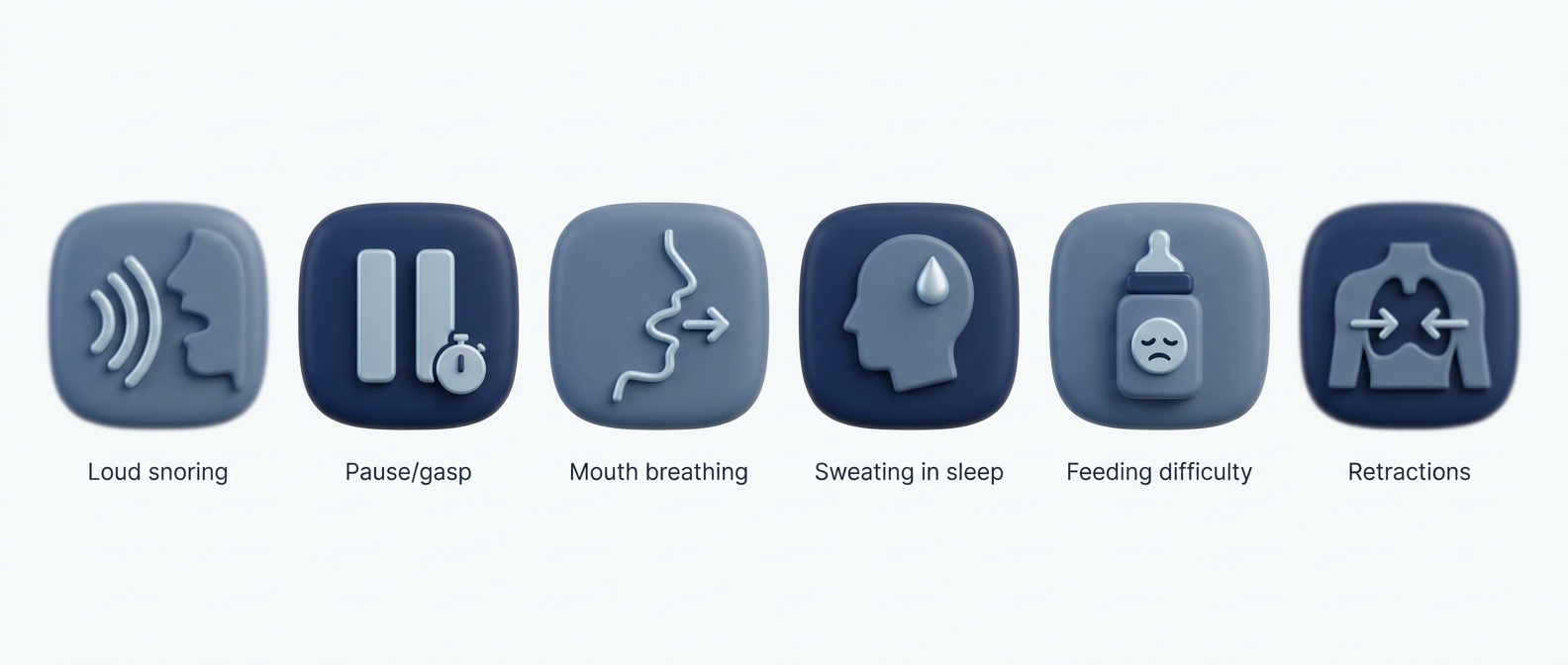 Icon row of symptoms to watch for in infants