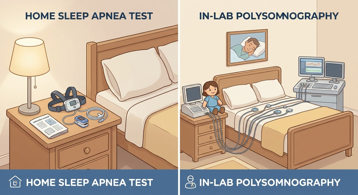 Sleep testing options: Home Sleep Apnea Test vs In-lab polysomnography