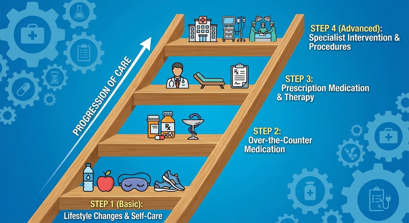 Treatment ladder—four simple steps from basic to advanced