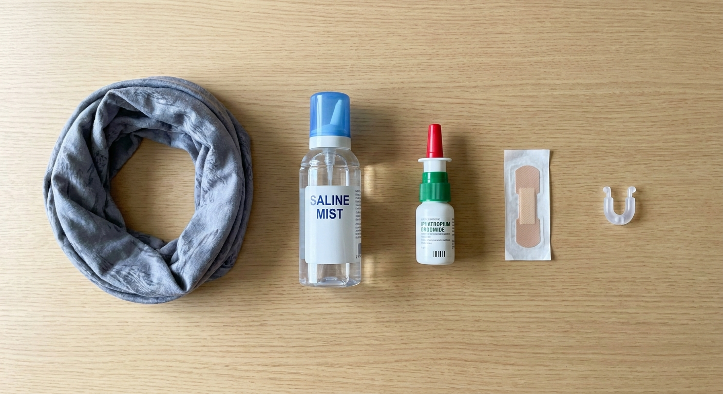 Treatment toolkit for EIR: face covering, sprays, nasal supports