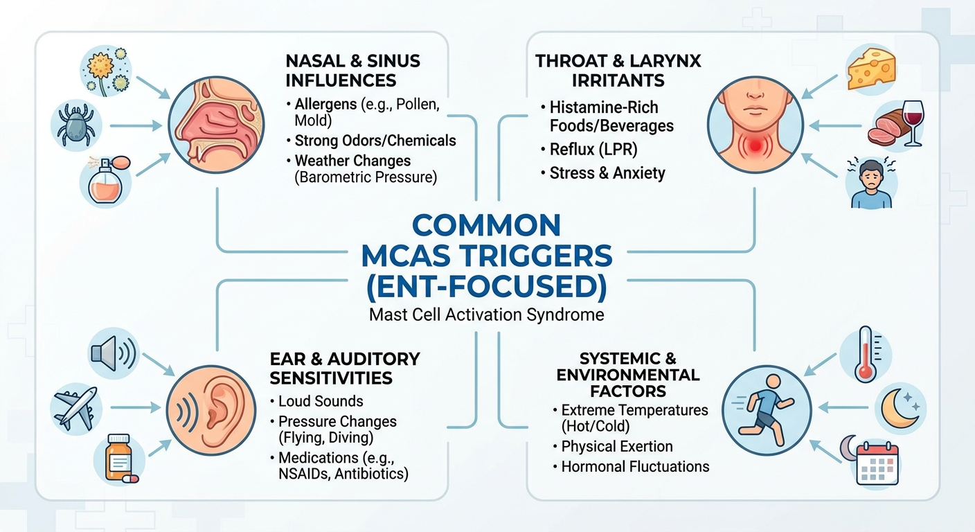 Common MCAS triggers for ENT flares