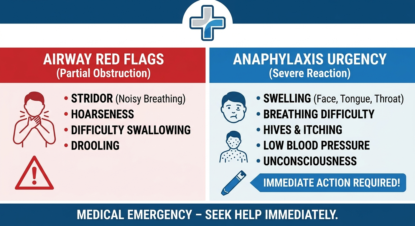 Airway red flags and anaphylaxis urgency