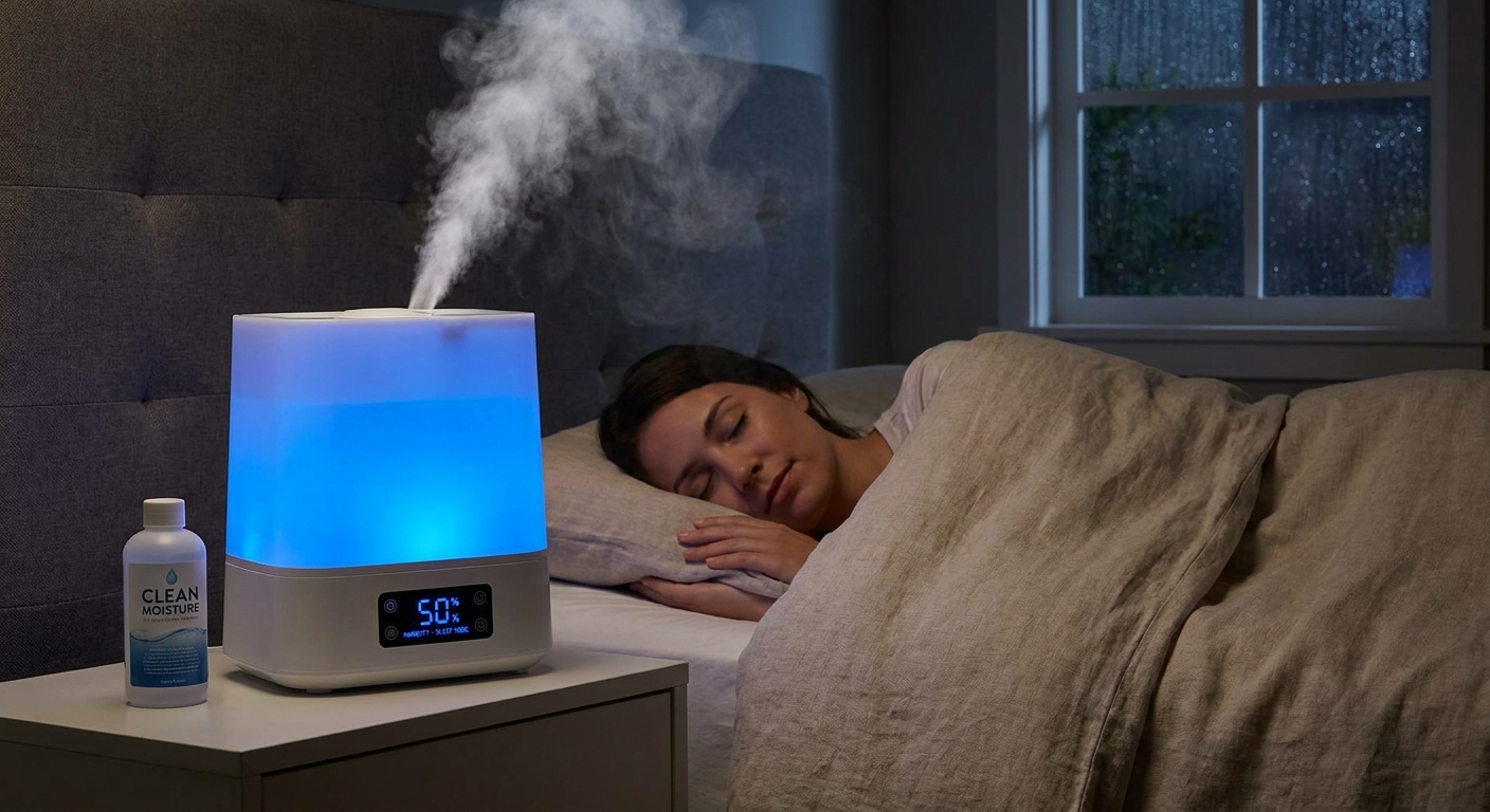 Humidifier help—clean moisture and sleep beside the bed