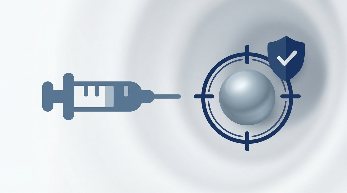 Biologic injection targeting a nasal polyp with a protective shield