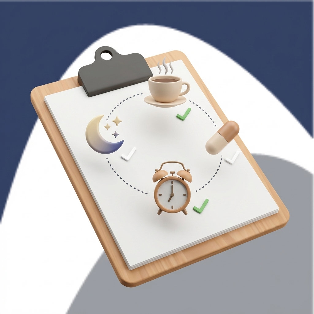 Simple sleep log pattern check clipboard with icons