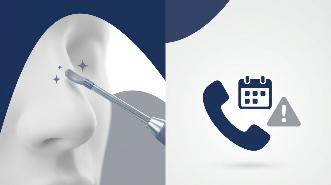 Follow-ups with gentle debridement and phone with calendar for when to call ENT