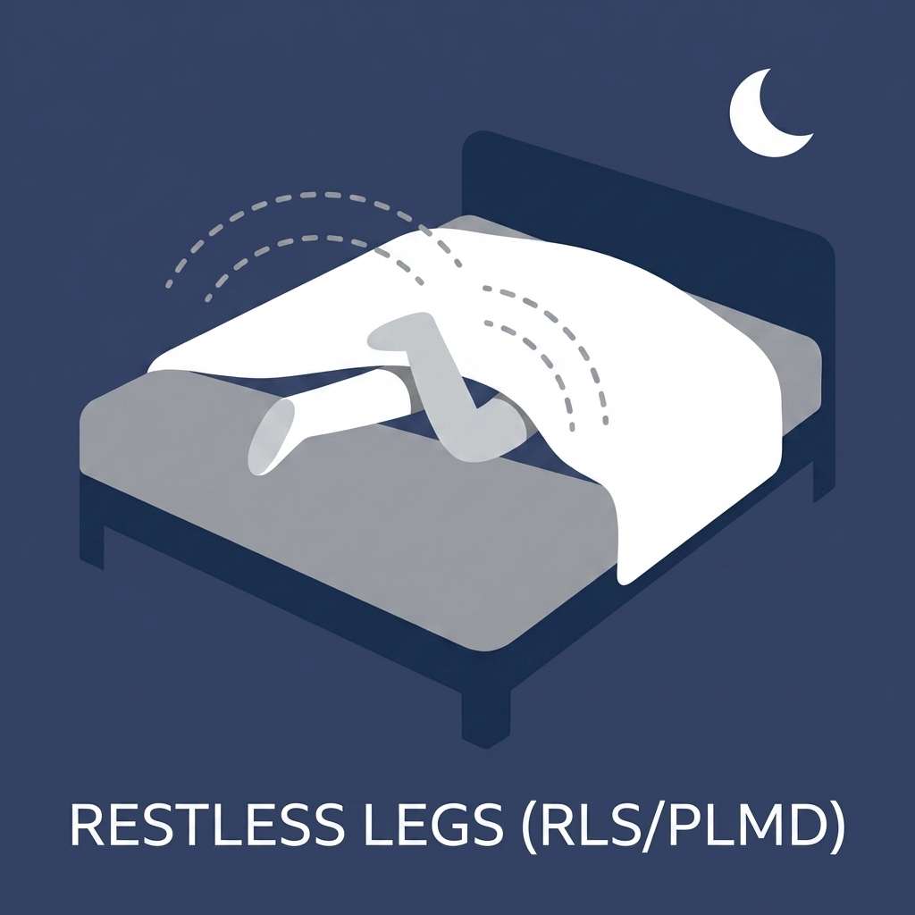 Minimal bed with legs beneath duvet and motion arcs