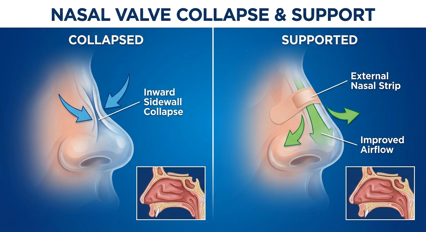 Nasal valve collapse vs supported