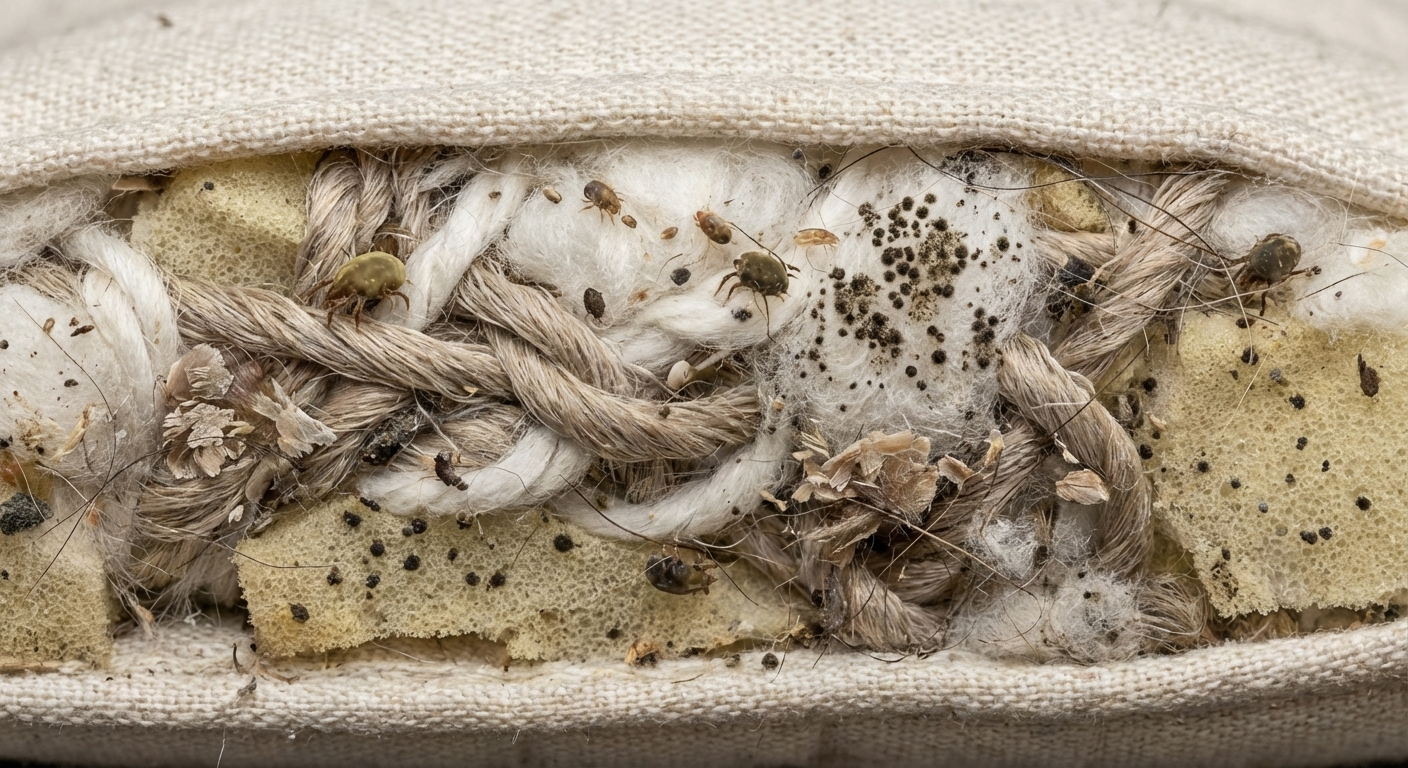 Bedroom allergens in pillows and mattress: dust mites, pet dander, and mold among fibers