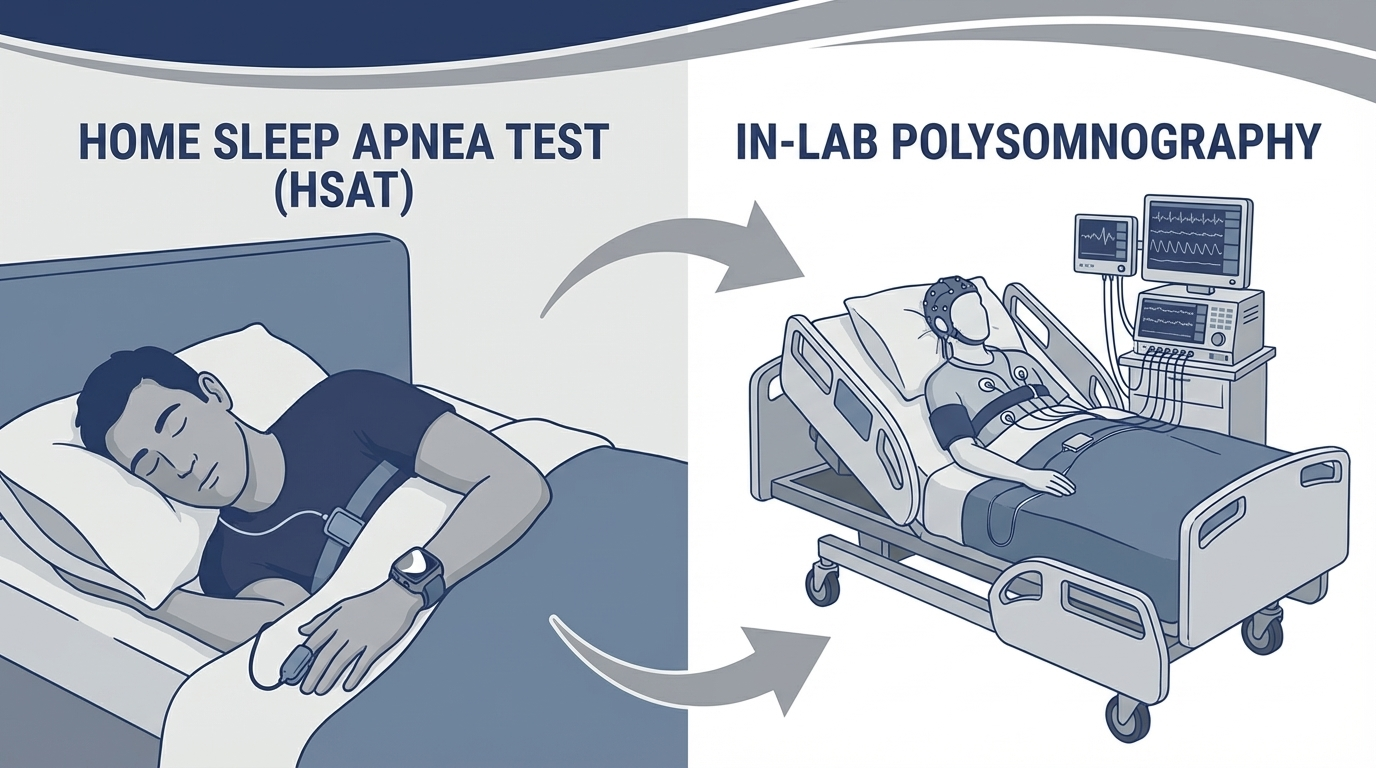How doctors diagnose: HSAT device vs in-lab polysomnography split scene