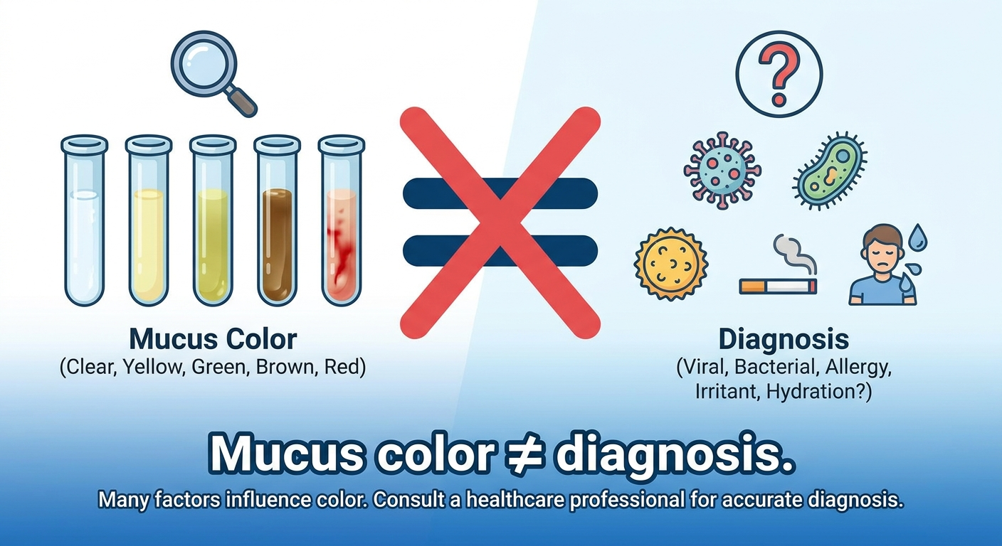 Mucus color is not a diagnosis