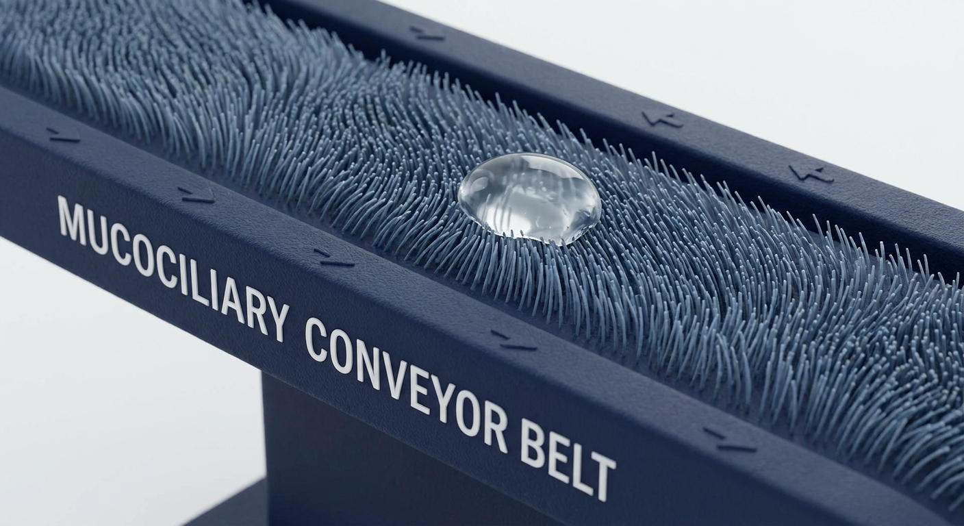 Mucociliary conveyor belt illustration