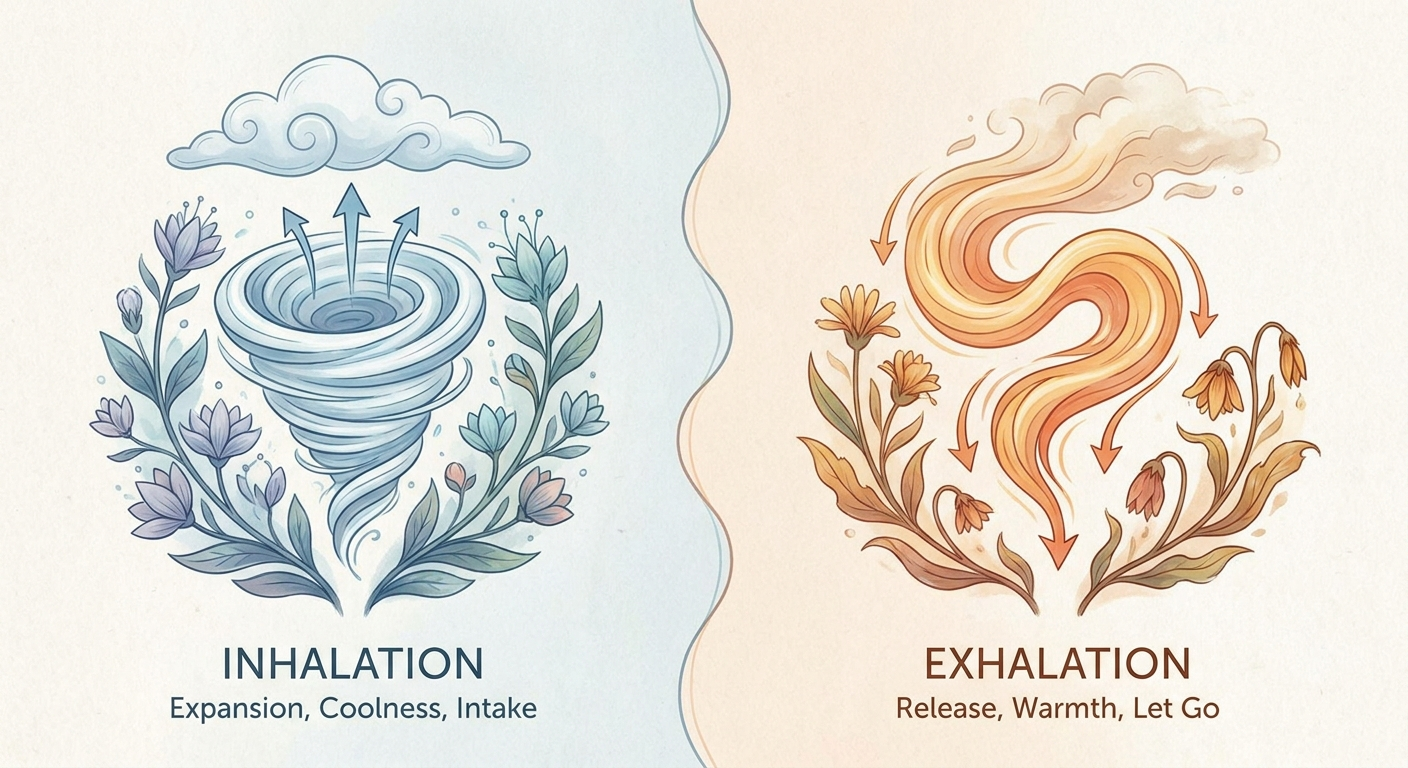 How it feels: inhalation vs exhalation