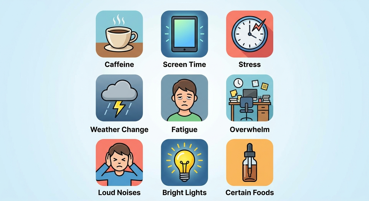Common allergic asthma triggers icons