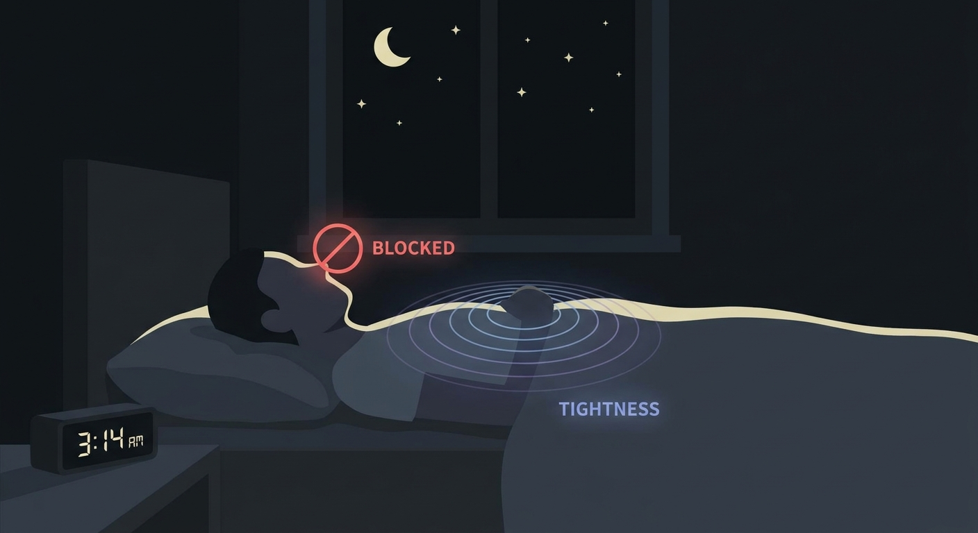 Nighttime overlap of nasal blockage and chest tightness affecting sleep
