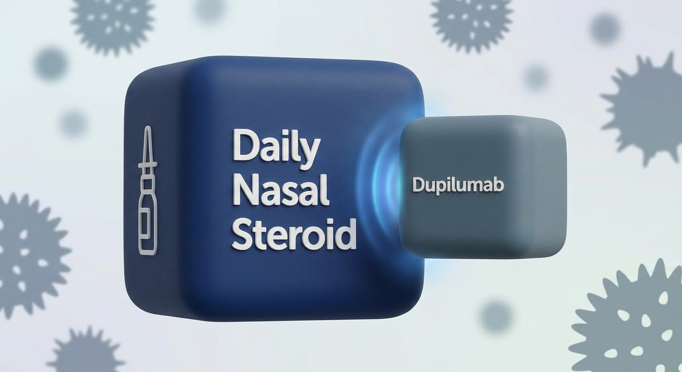 Add-on therapy concept: nasal steroid as foundation block with dupilumab snapping on