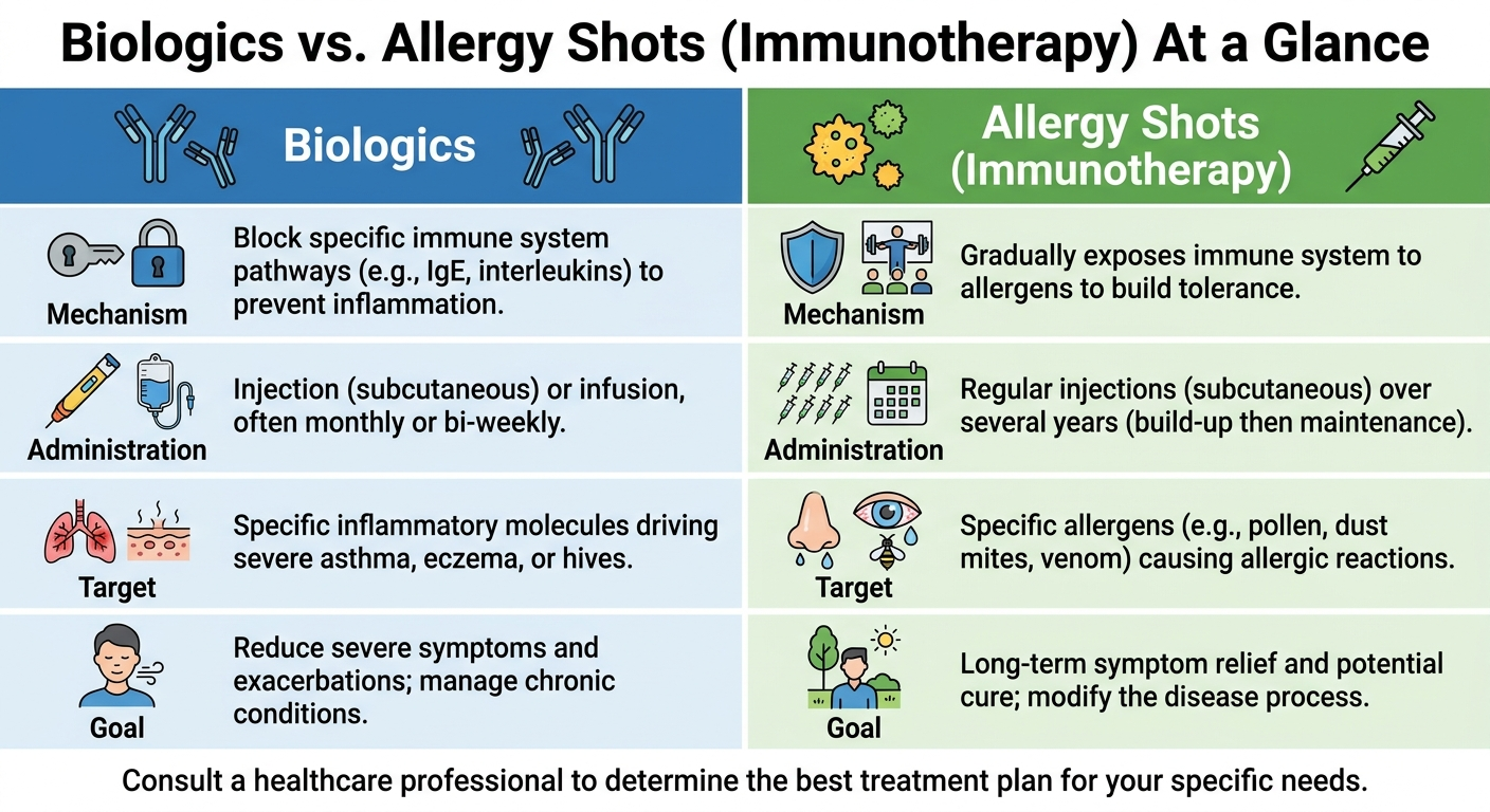 Biologics vs. allergy shots at a glance