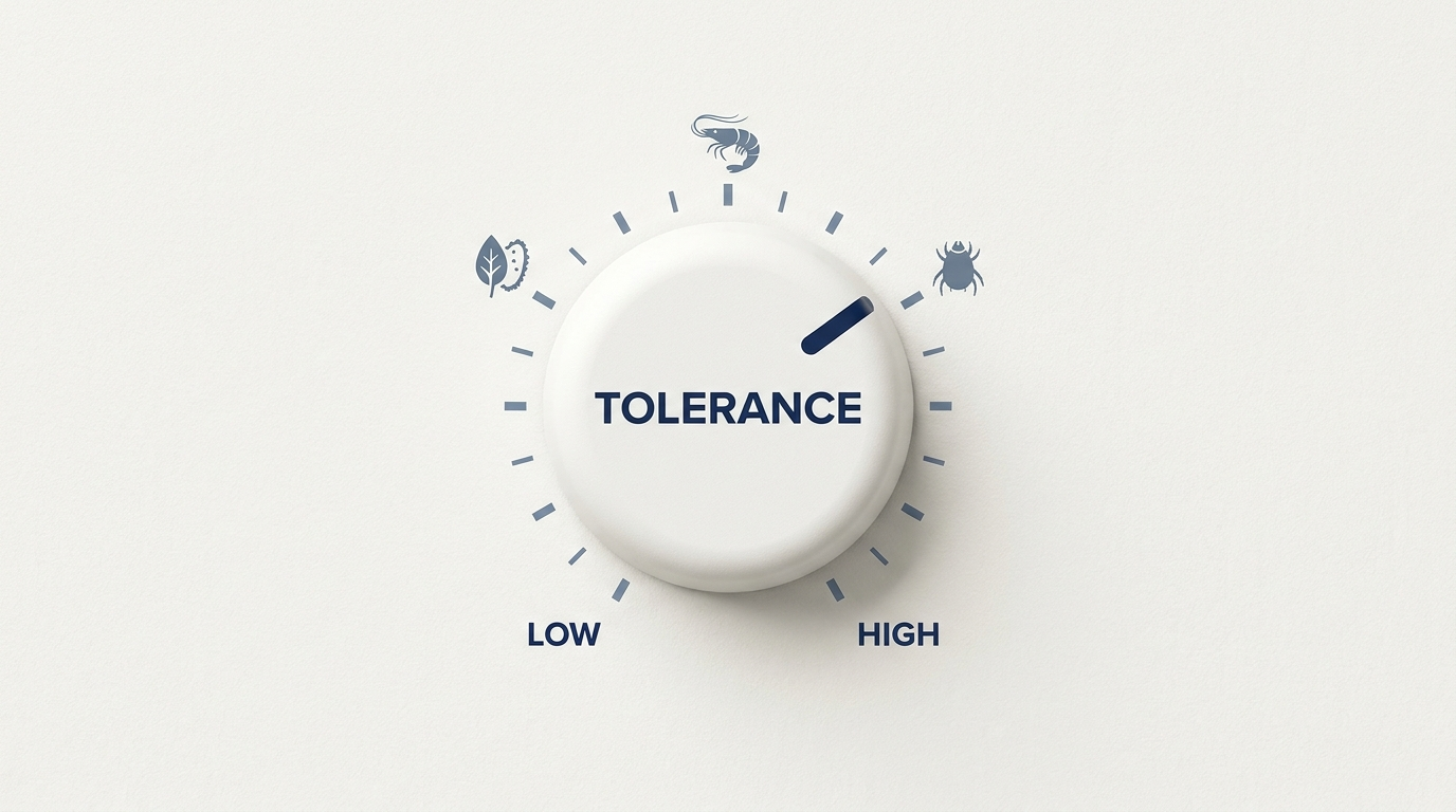 Immune tolerance as a volume knob with allergen icons