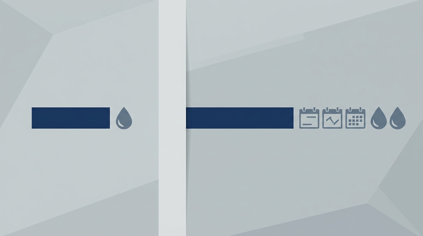 Graphic comparing temporary versus prolonged middle-ear fluid over time