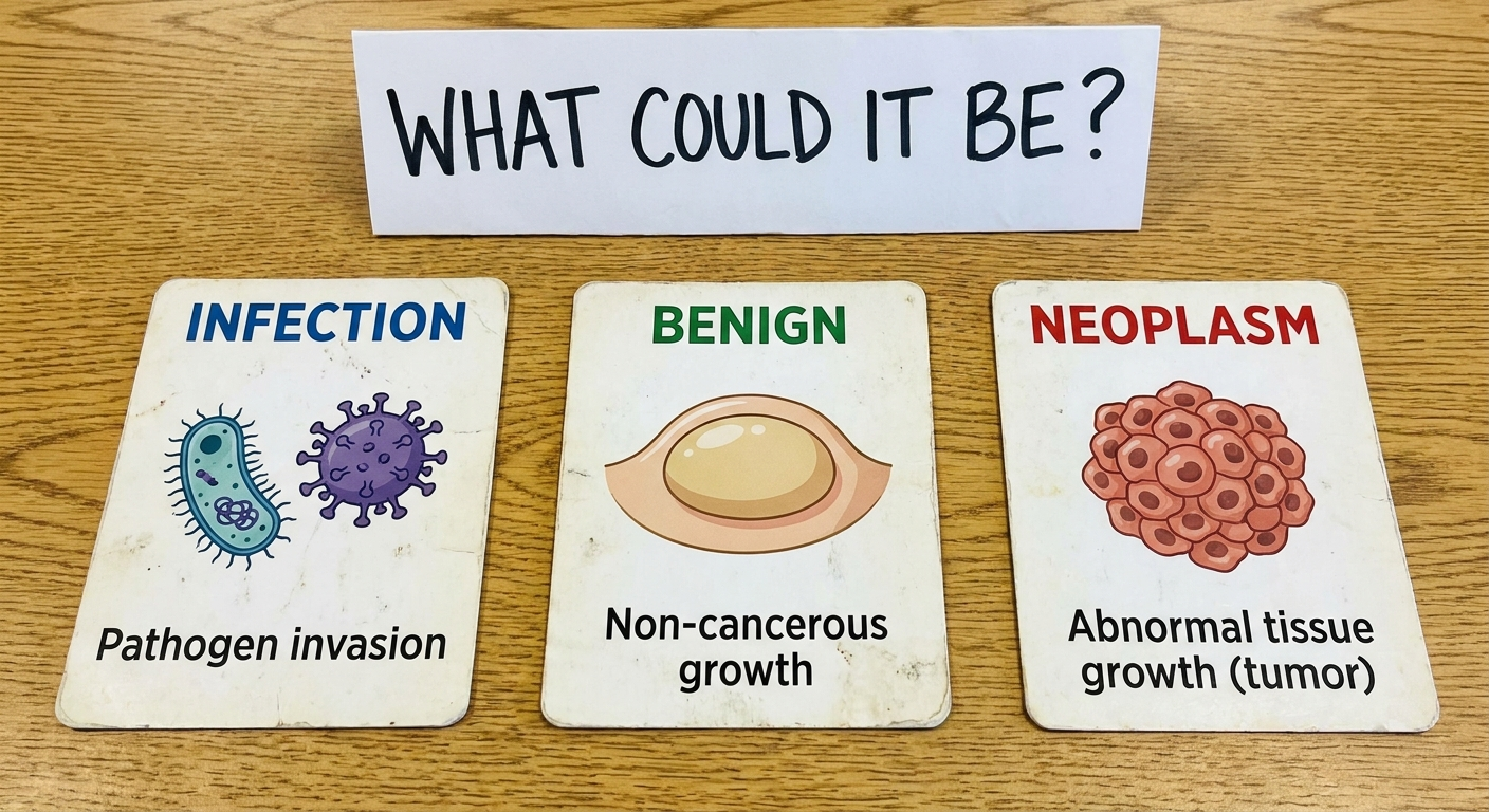 Causes overview: infection, benign, neoplasm