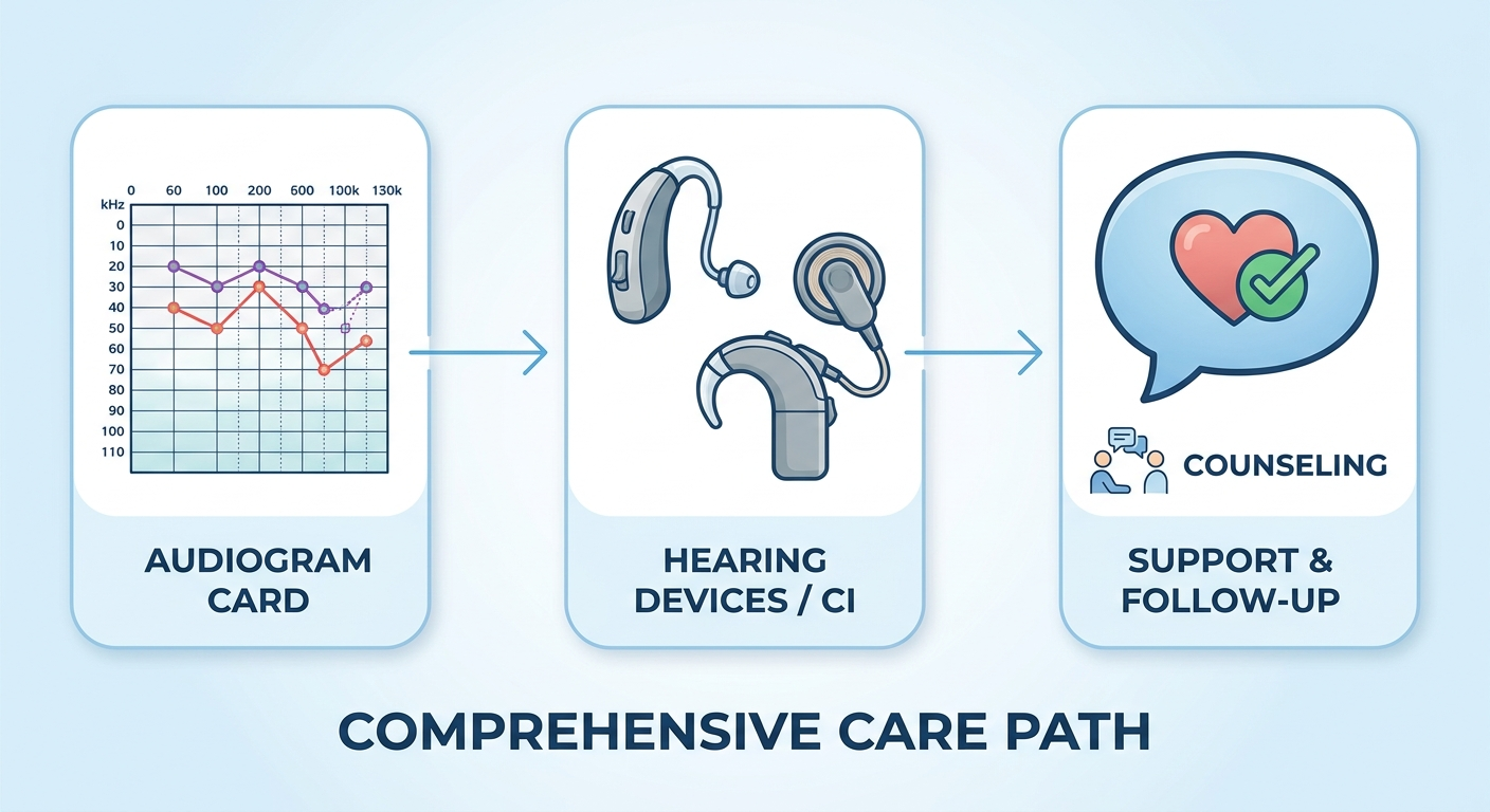 Comprehensive care path: evaluation, devices, and counseling connected in a flow