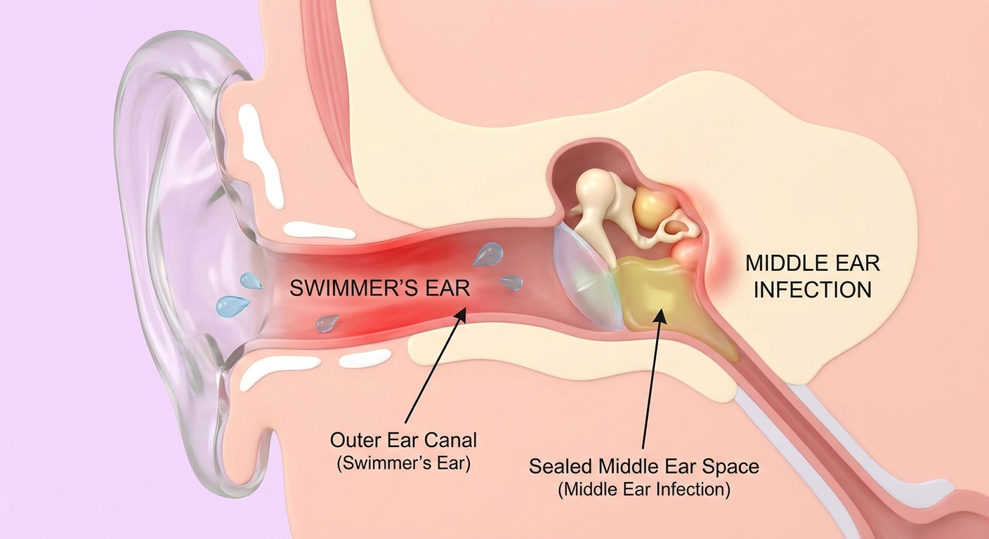 Swimmer’s Ear vs. Middle Ear Infection: Key Differences and How to Tell Them Apart