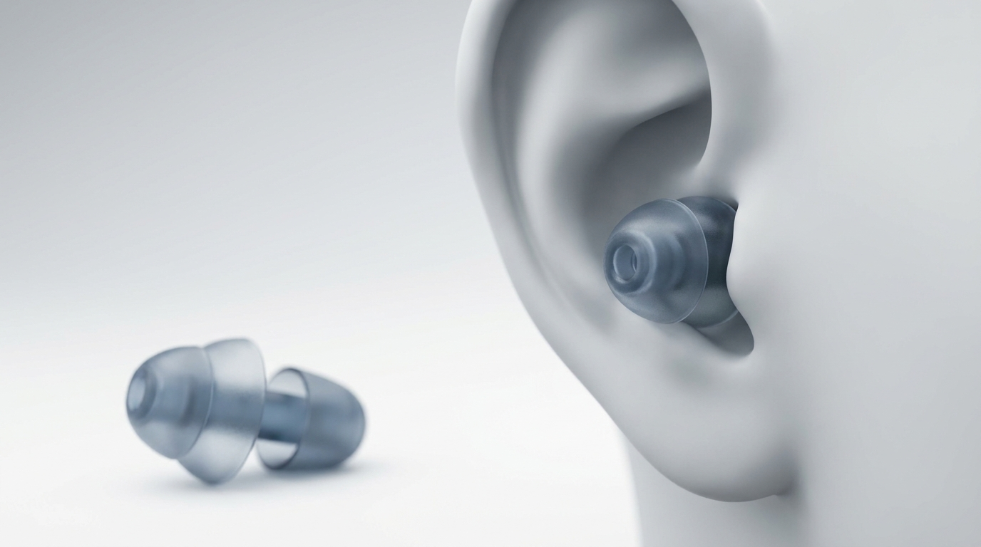 Proper earplug use—musician’s earplug seated correctly