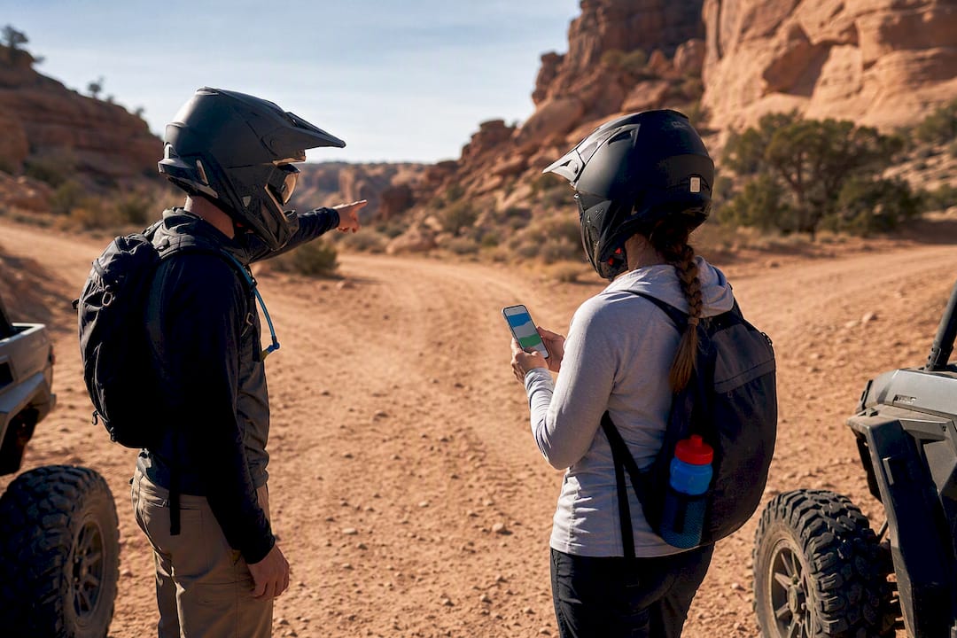 Travelers planning a safe Moab trail route