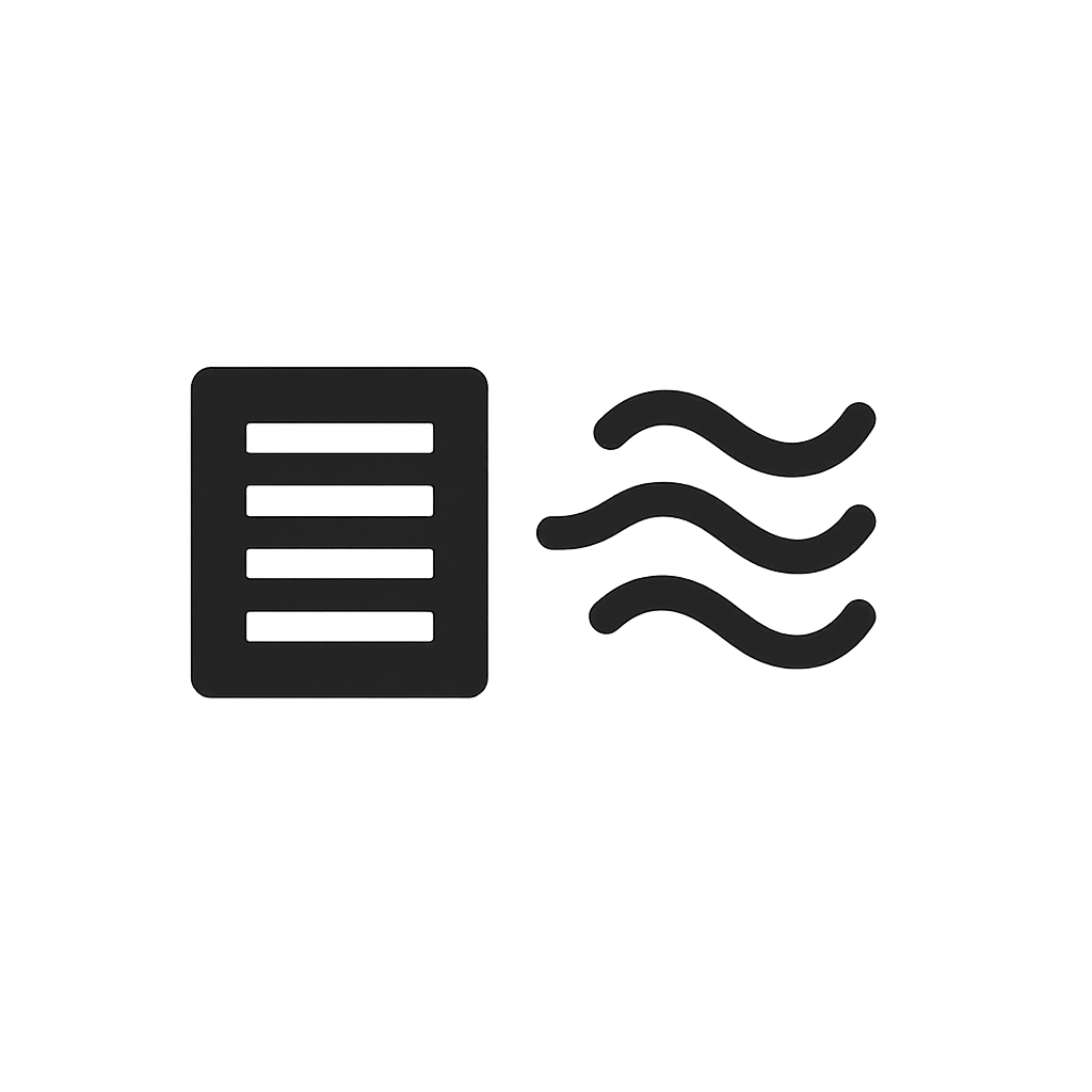 Icon representing RimeFlow custom roof ventilation designed to improve attic airflow and energy efficiency.