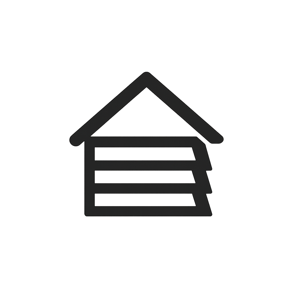 Icon representing complete exterior services, including siding and RimeBrite permanent lighting.