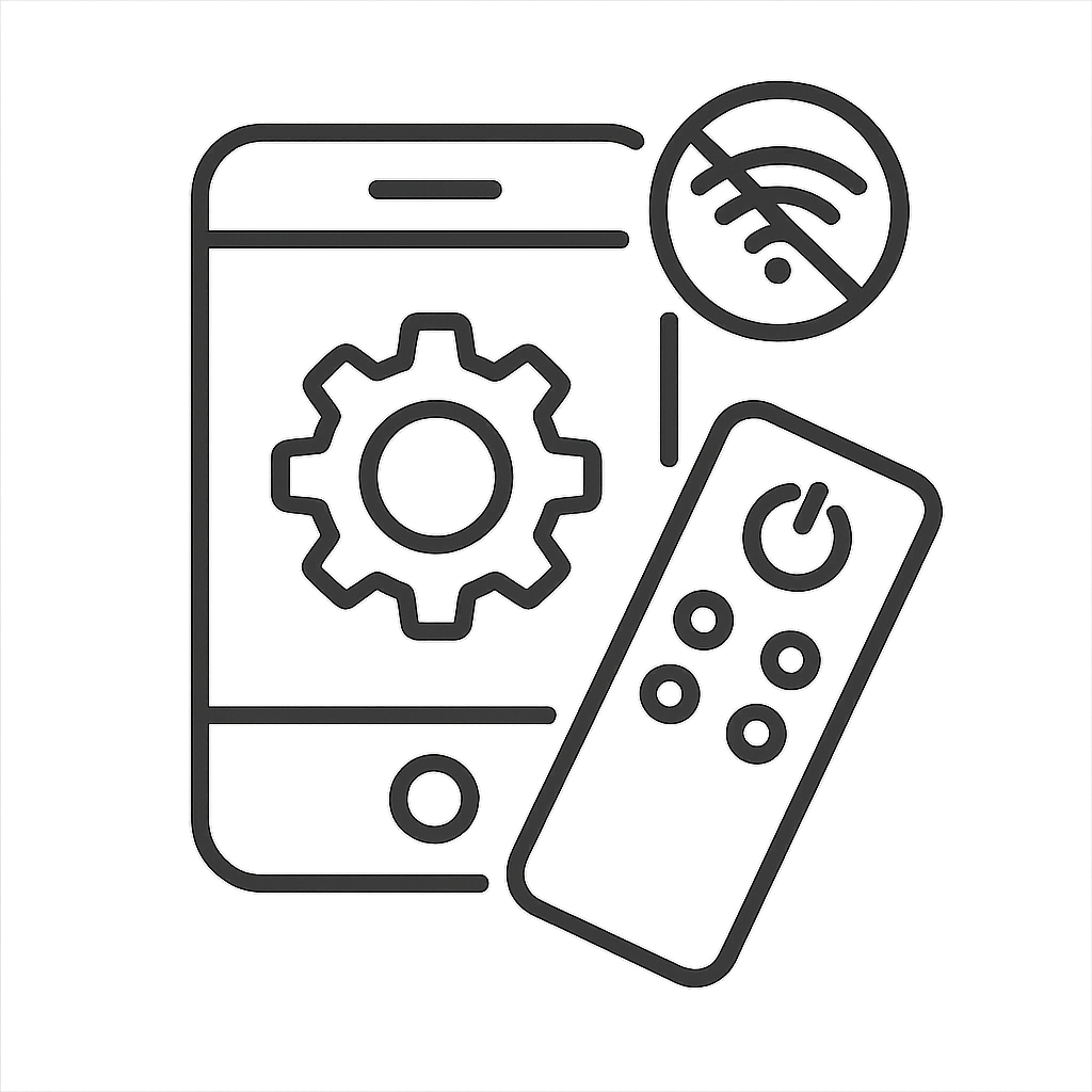 Icon representing RimeBrite’s smart app control with presets, zones, schedules, and reliable offline operation that works without Wi-Fi.