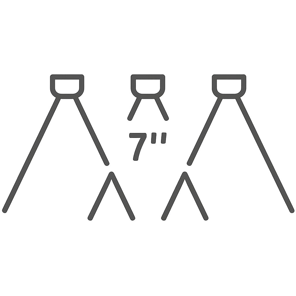 Icon representing RimeBrite lighting with 7-inch spacing and a wide 140° beam for smoother, brighter light coverage without dark gaps.