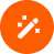 Magic Wand Icon on Orange Circle