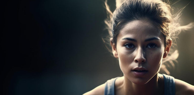 Woman Athlete Hair Dramatic