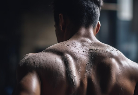 Man back working out