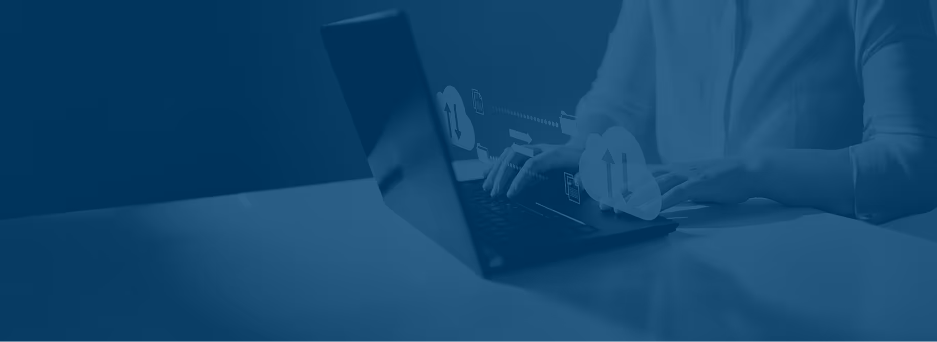 A person using a laptop