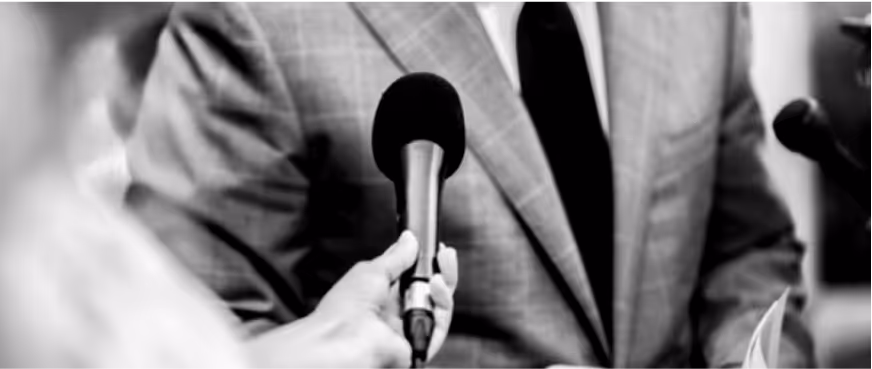 A executive giving an interview