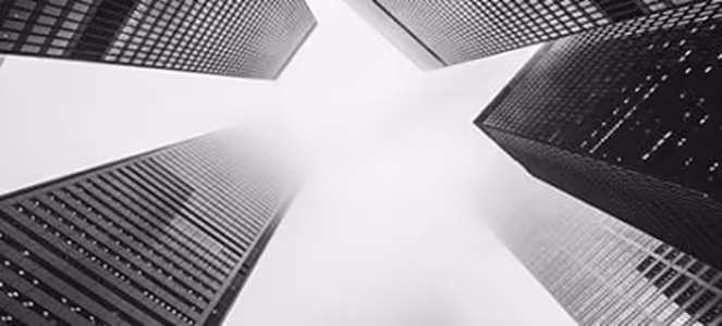 A photo of a business center with many corporative buildings