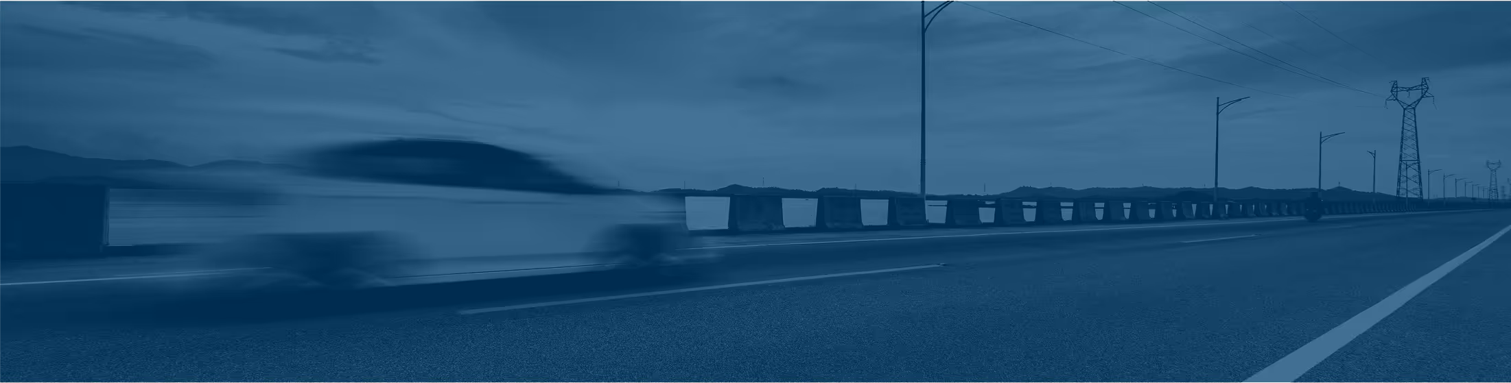 A car cruising a road