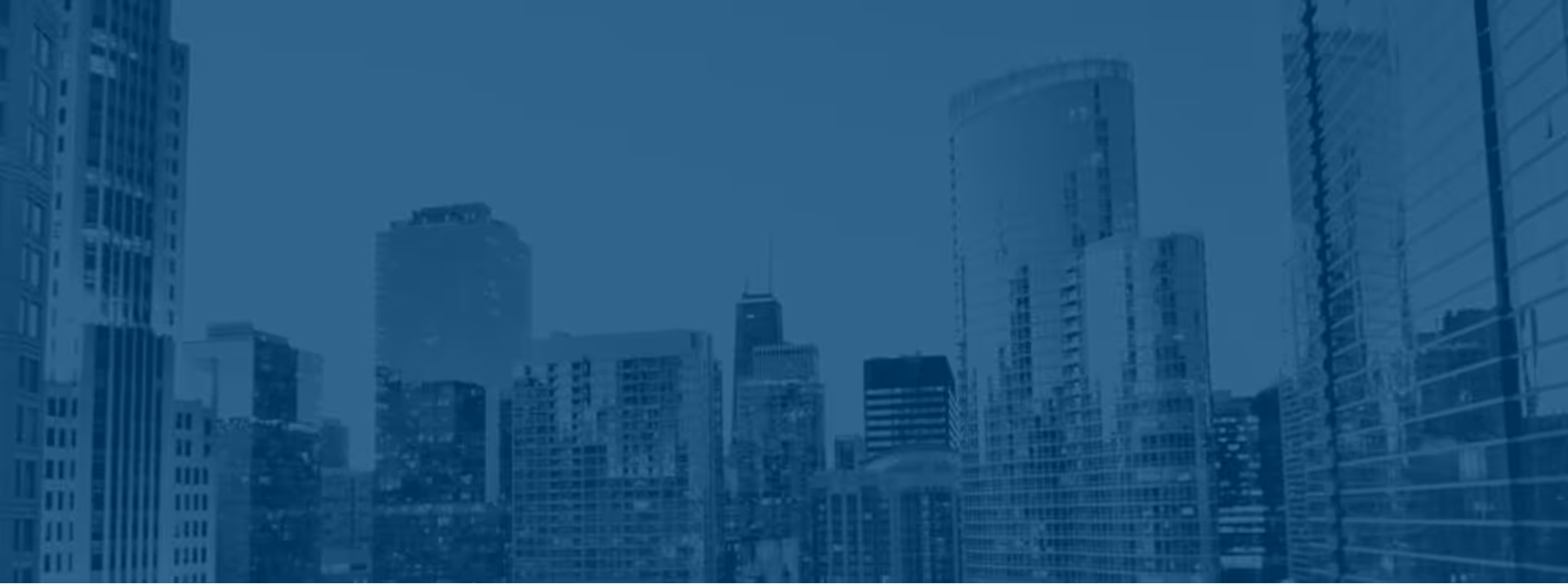 A skyline with many corporate buildings