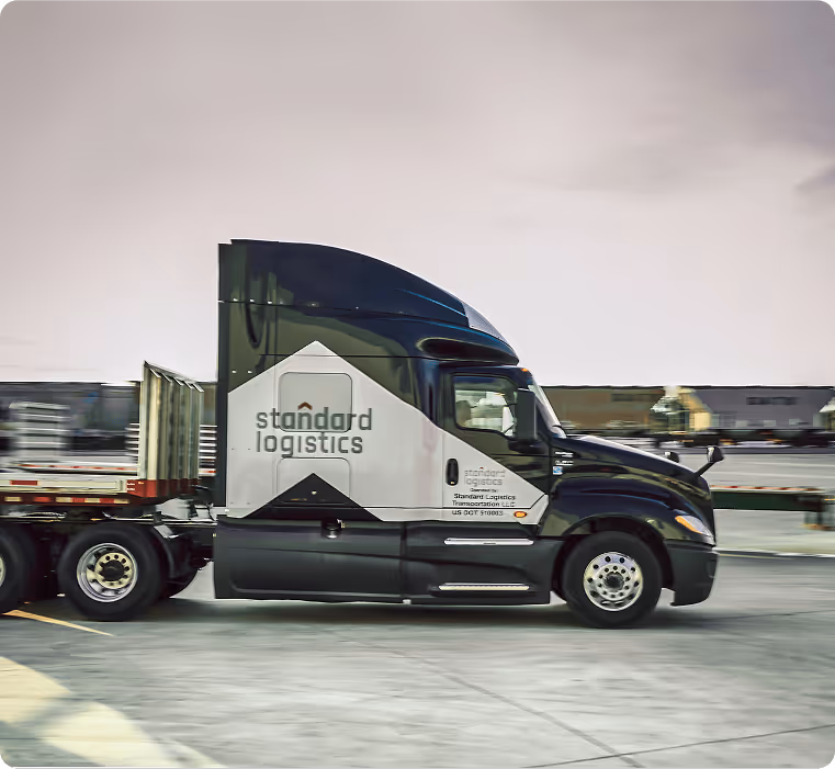 Side view of a Standard Logistics truck.