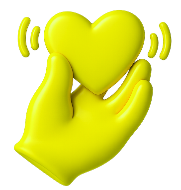 Hand holding a pulsing heart