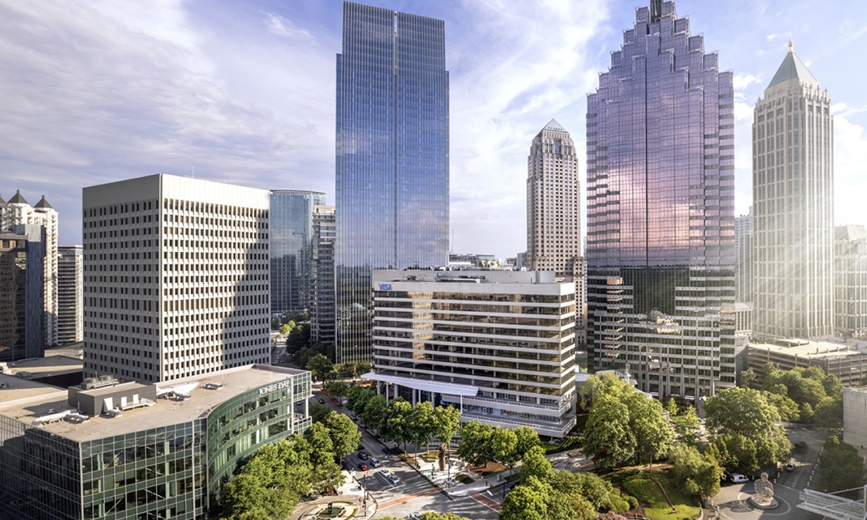 Arial view of the skyline in Atlanta, Georgia