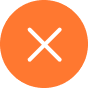 x icon in an orange circle