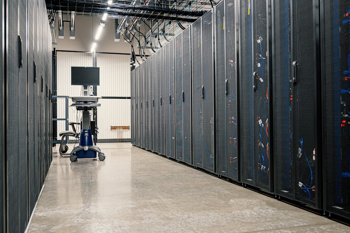 server racks on data center