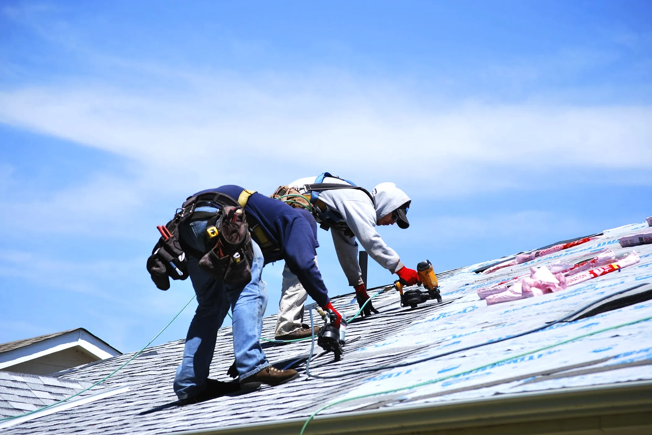 image of contractor on rooftop