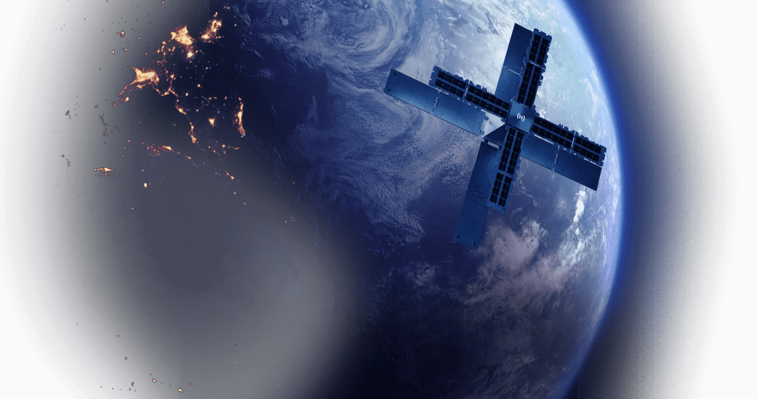 hubble satellite flying over earth
