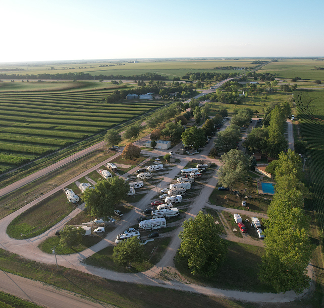 birds eye view of KOA campground
